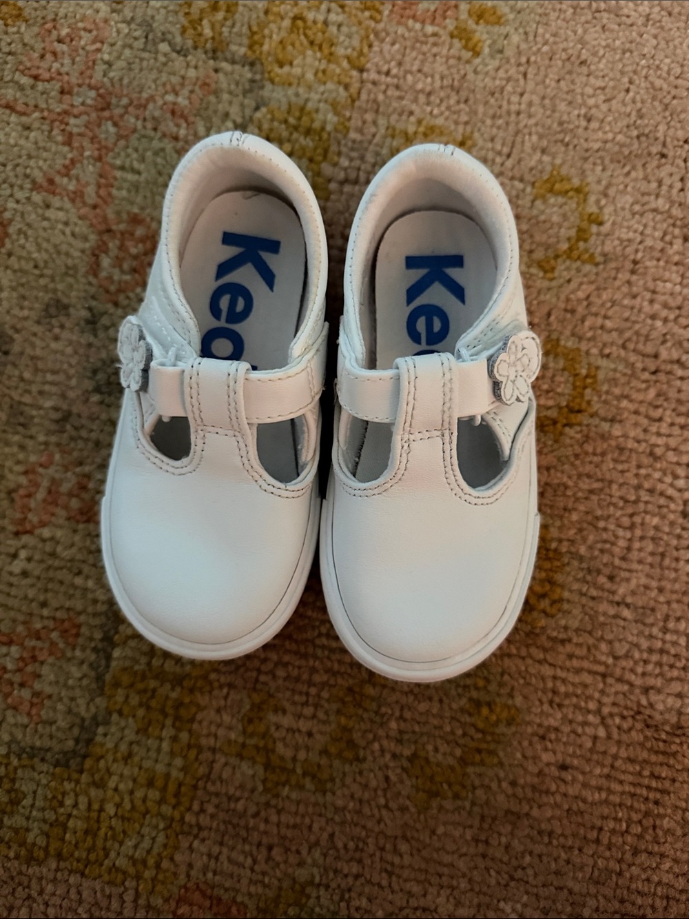 Kids White T-Strap Mary Jane Shoes Keds size 6.5